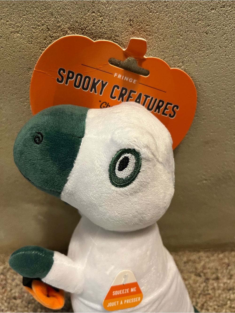 π Fringe Studio Spooky Creatures Ghosted T Rex Plush Dog Toy - Picture 4 of 8